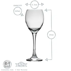 Argon Tableware Classic White Wine Glasses - 245ml - Pack of 24