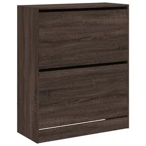 Shoe Cabinet Brown Oak 80x34x96.5 cm Engineered Wood