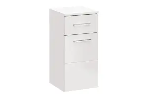 Bathroom Cabinet Wall Storage Slim Modern Unit Soft Close White Gloss Twist