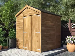 Dunster House Wooden Shed 1.8m x 1.8m Pressure Treated Outdoor Garden Storage Overlord Apex Roof No Window