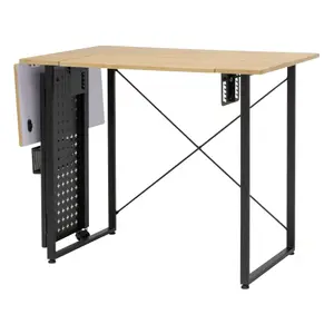 Sewing Online Sewing Table with Fold-out Storage Panel, Wood/Black Legs