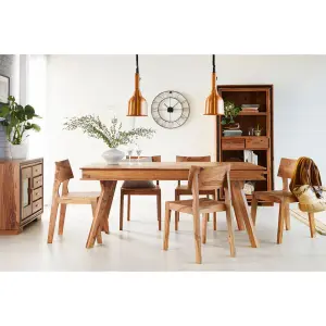 Indus Wooden Medium Size Dining Table Set And 4 Chairs