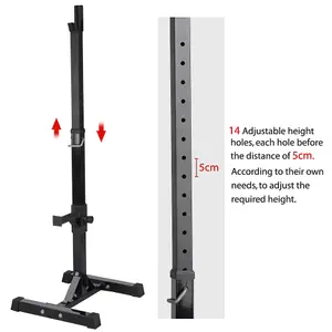 Yaheetech Black Solid Steel Adjustable Squat Rack for Home Gym