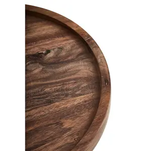 Interiors by Premier Kora Dark Wood Round Tray 30cm