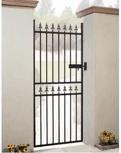 Corfe Premium Range Spear Top Tall Single Gate - Steel - Fits Gap of 762 mm x 1778 mm High - Electro Galv./Black Powder Coated