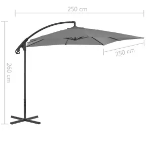 Berkfield Cantilever Umbrella with Steel Pole 250x250 cm Anthracite