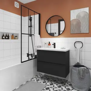 GoodHome Cavally Matt Black 3-spray pattern Shower kit