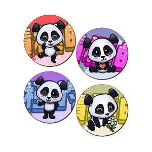 Handa Panda 4 Piece Coaster Set Multicoloured (One Size)