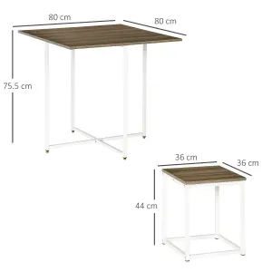 HOMCOM Modern 5-Piece Dining Table Set Metal Frame Square Kitchen Table