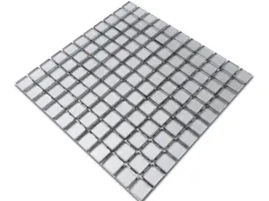 Glass mosaic on mesh for bathroom or kitchen 300mm x 300mm - Silver Sparks