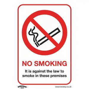 Sealey Prohibition Safety Sign - No Smoking On Premises - Rigid Plastic SS12P1