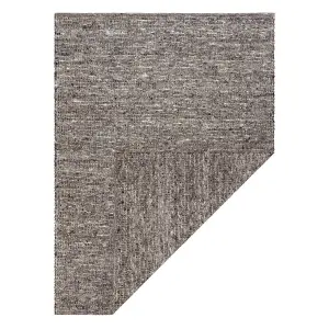 NEPAL 2100 stone, grey - woolen, double-sided, natural 120x170 cm