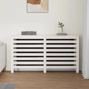 Radiator Cover White 153x19x84 cm Solid Wood Pine