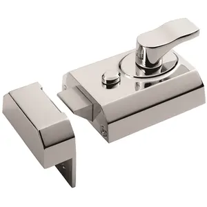 Contract Rim Cylinder Nightlatch 60mm Polished Chrome Door Security Lock