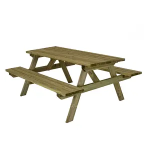 Hutton Garden  British Made Superior Wooden Rectangular Picnic Table FCS Cert