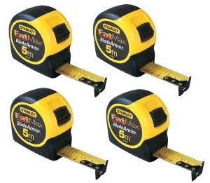 Stanley 0-33-720 Fatmax 4 x STA033720 5m Blade Armor Metric Only Tape Measures