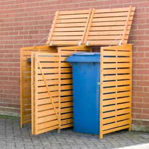 KCT Wooden Wheelie Bin Store Outdoor Storage - Double ( 2 x 240L)