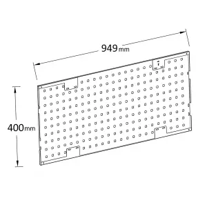 GoodHome Rand Steel Pegboard (H)400mm (W)949mm