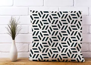 Geometric Monochrome Hexagonal Pattern Cushions 45cm x 45cm