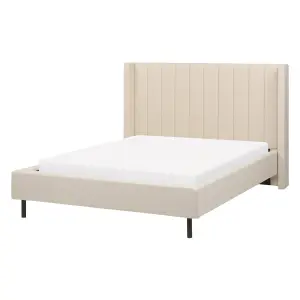 Boucle EU Double Size Bed Beige VILLETTE