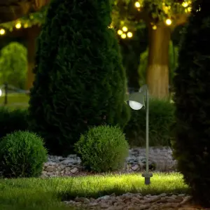 GoodHome Denar Matt Green LED Outdoor Stake light (D)120mm