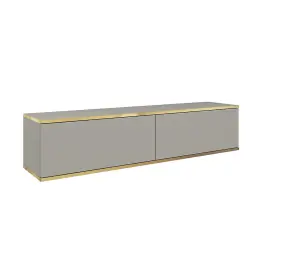 Elegant Oro Floating TV Cabinet H300mm W1350mm D320mm in Grey Matt - Modern Entertainment Center