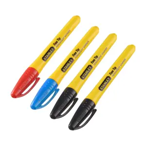 Stanley Assorted Fine tip Permanent Marker pen, Pack of 4