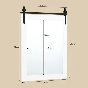 Costway Wall Mounted Mirror Vanity Make Up Farmhouse Wall Mirror Rectangle Decorative