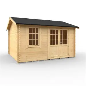 14ft x 12ft (4150mm x 3550mm) Horsforth "The Tallahassee Plus" 44mm Log Cabin With 1 Window