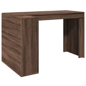 Berkfield Office Desk Brown Oak 123.5x73.5x75 cm Engineered Wood