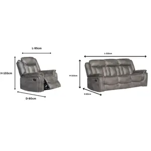 PS Global Chicago Fabric Manual Reclining Corner Sofa