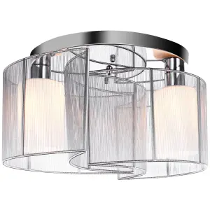 HOMCOM Modern Design Mini Style Flush Mount Ceiling Light with Flush Metal Finish Chandelier - White