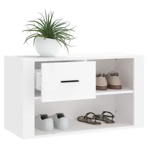 Berkfield Shoe Cabinet White 80x35x45 cm Engineered Wood