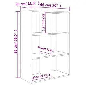 Gardinier Book Cabinet 66 x 30 x 98 cm Engineered Wood Smoked Oak