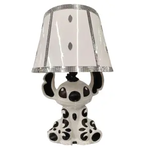 White & Black Stitch Table Lamp with Shade Ceramic