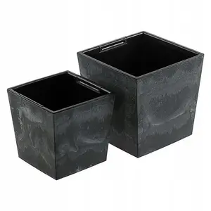 Plant Flower Pot Concrete Square Planter Inner Pot Garden Patio Home Large Beton Anthracite 14 Litres