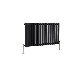 Right Radiators 600x1003mm Horizontal Single Oval Column Designer Radiator Black