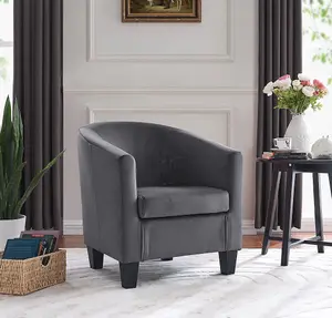 Canberra Accent Tub Chair, Dark Grey Velvet