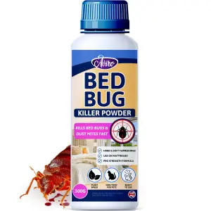 Aviro Bed Bug Killer Powder - Natural Bed Bug Treatment. Bed Bug Powder for Use on Hard & Soft Surfaces Including Mattresses. 300g