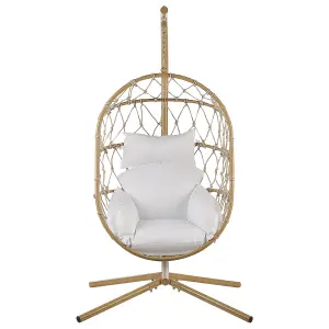 Hanging Chair with Stand ADRIA Fabric Beige