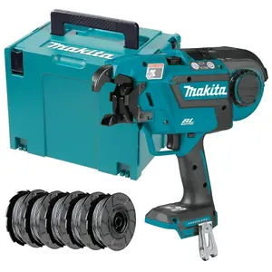 Makita DTR180ZJ 18v LXT Cordless Brushless Rebar Tying Tool Makpac Case + 5 Sets