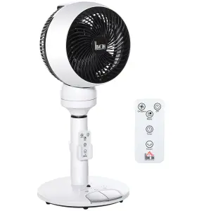 HOMCOM 28 Air Circulator Fan 3 Speed 3 Mode, 70 degree Oscillation 90 degree Vertical Tilt, Remote Controller, Black White