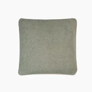 Plush Cushion - Cotton/Boucle - L50 x W50 x H1 cm - Sage Green