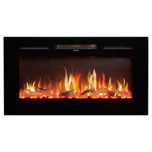 Adam Orlando Inset / Wall Mounted Electric Fire, 36 Inch