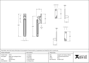 From The Anvil Polished Brass Night-Vent Locking Art Deco Fastener