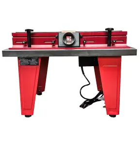 Lumberjack Cast Iron Router Table With A One Piece Aluminium Fence & Compact Leg Stand