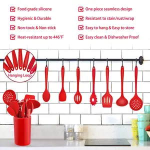 Ebern Designs Jaciya 12 Piece Cooking Utensil Set Red