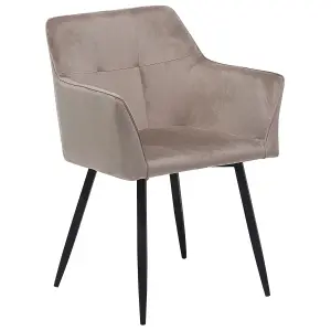 Set of 2 Dining Chairs JASMIN Velvet Taupe