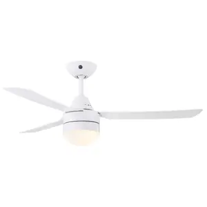 122Cm Harlene 3 - Blade Ceiling Fan with Remote Control and Light Kit Included White / White