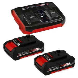 Einhell 18v Power X-Change Starter Kit 2x 2.0Ah Battery + Dual Port Twin Charger